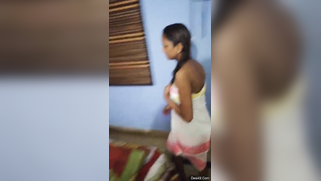 Lazy Indian man films the girlfriend after she comes out from shower