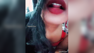 Indian babe in fishnet leggings has seductive red lips and booty | XXX Video on AllSex.XXX