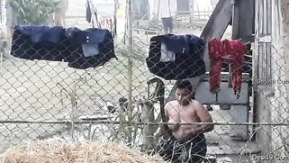 Village guy replenishes XXX collection with a Desi bathing outdoors | XXX Video on AllSex.XXX