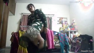 Tenant sets a hidden cam to spy on the naked Indian landlady