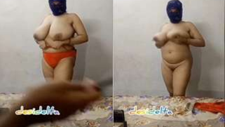 Bitch in balaclava hides face but it can't be said about her Desi hooters | XXX Video on AllSex.XXX