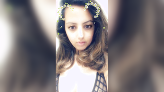 Indian babe's breasts are so big that she can easily lick nipples