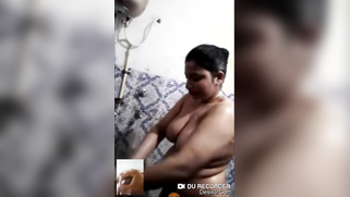 There is a camera still the naked Indian wife isn't confused