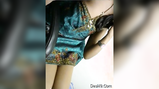 Solo Indian babe in a luxurious dress is excited so she touches tits | XXX Video on AllSex.XXX