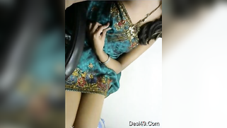 Solo Indian babe in a luxurious dress is excited so she touches tits | XXX Video on AllSex.XXX