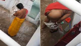 MILF dries hair and body outdoors being filmed by an Indian perv | XXX Video on AllSex.XXX