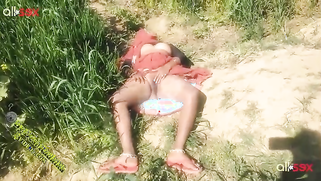 Village aunty sex - MILF allows a nephew to rub her pussy in a forest | XXX Video on AllSex.XXX