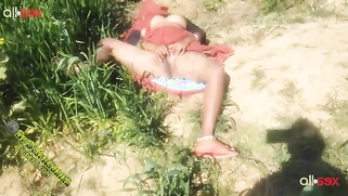 Village aunty sex - MILF allows a nephew to rub her pussy in a forest | XXX Video on AllSex.XXX