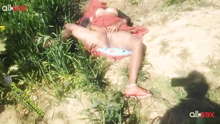 Village aunty sex - MILF allows a nephew to rub her pussy in a forest | XXX Video on AllSex.XXX