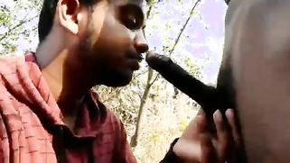 Slave gay blowjob of a slutty young XXX desi boy