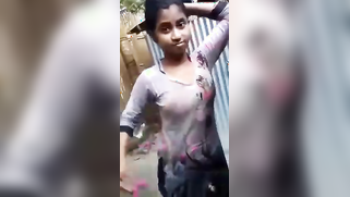 Desi teen village girl showcasing her nude body
