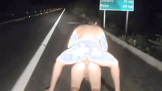 Amateur highway XXX video of a dude fucking his naked Desi bitch