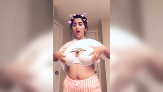 Sweet Indian chick poses topless showing off her huge XXX breasts | XXX Video on AllSex.XXX