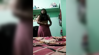 Cute Indian gal makes XXX selfie of her stripping in the bedroom | XXX Video on AllSex.XXX