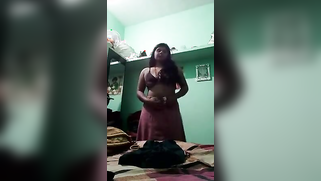 Cute Indian gal makes XXX selfie of her stripping in the bedroom | XXX Video on AllSex.XXX