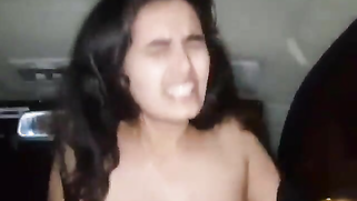 Long-haired Indian belle jumps on dick during XXX chudai in the car