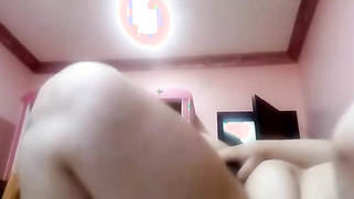 Chubby Desi mature strips naked to tease lover with her XXX jugs