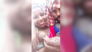 Man takes Desi girlfriend's titties to light and kisses her on camera | XXX Video on AllSex.XXX