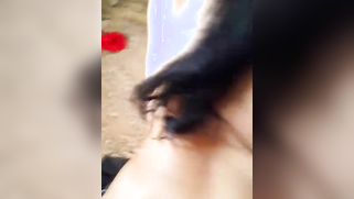 Man's cock enters his Indian sex partner's pussy by the brick wall | XXX Video on AllSex.XXX