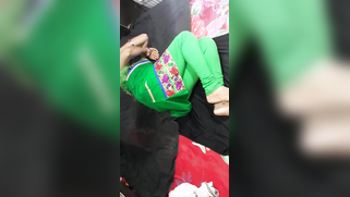 Man takes Indian girl's green pants off and masturbates the vagina | XXX Video on AllSex.XXX