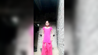 There's place for girl to pull pink dress high up in Indian sex video