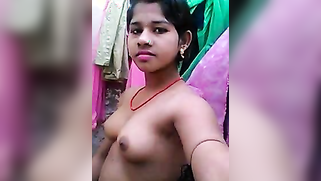 Small-tittied model films herself from head to toes for Indian sex fan