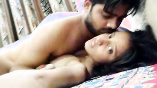 Teen makes Indian sex video together with the bearded guy in bedroom | XXX Video on AllSex.XXX
