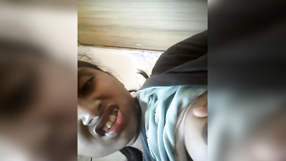 Whorish Desi wife is excited so she deals with lust showing boobs