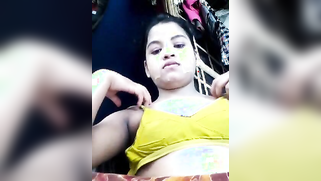 Indian sex show of young woman who exposes small tits and dark nipples | XXX Video on AllSex.XXX