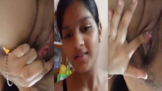 Indian girlfriend's pussy is naked and fingered on camera close-up