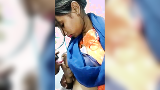 Man pulls Indian girlfriend's blue sari up to reach appetizing nipples | XXX Video on AllSex.XXX