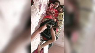 Horny Indian guy kisses GF's tummy and shoves cock into bald pussy