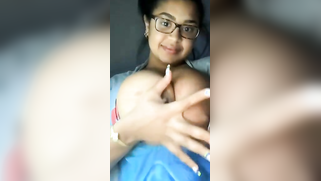 Nerdy Indian student demonstrates on camera her massive XXX jugs