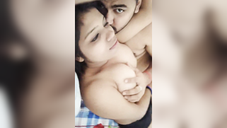 Indian sex is over and curvy beauty is cuddling on bed with her BF