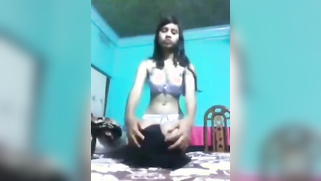 Topless Desi sweetie isn't in a hurry to take off white panties | XXX Video on AllSex.XXX