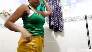 Indian teen undresses in bathroom and masturbates with XXX banana | XXX Video on AllSex.XXX