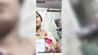 Eccentric Desi woman showing XXX pussy during video chat with hubby