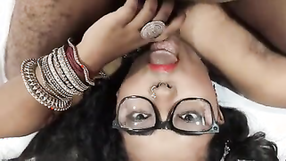 Nerdy Desi with a nose piercing sucks XXX rocket after energetic fuck | XXX Video on AllSex.XXX
