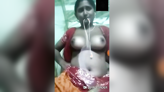 Mischievous Indian wench shakes nice boobies during XXX call