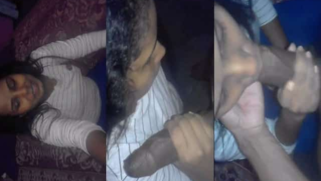 Desi wife is keen to show natural boobs and give a XXX blowjob in bed