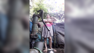 Desi girl shows off vagina and touches it by water column in XXX porn | XXX Video on AllSex.XXX