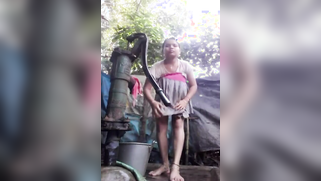 Desi girl shows off vagina and touches it by water column in XXX porn | XXX Video on AllSex.XXX