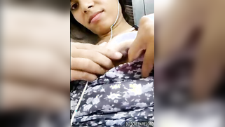 Adorable Indian girl flirts with a stranger showing left nipple | XXX Video on AllSex.XXX