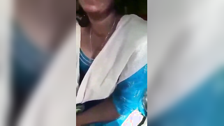 Shy Indian woman won't show face but the cameraguy can film big boobs