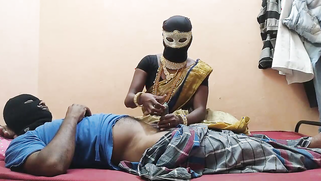 Masked Desi woman rides husband's cock with wet cunt after blowjob | XXX Video on AllSex.XXX