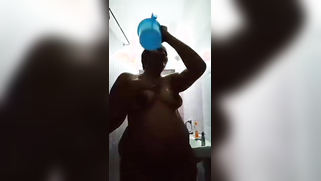 Paunchy Desi minx with huge butt plays with tits before taking a shower | XXX Video on AllSex.XXX