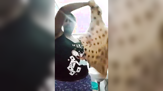 Paunchy Desi minx with huge butt plays with tits before taking a shower | XXX Video on AllSex.XXX