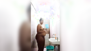 Paunchy Desi minx with huge butt plays with tits before taking a shower | XXX Video on AllSex.XXX
