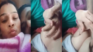 Mustached man plays with Indian wife's tits during the video call | XXX Video on AllSex.XXX