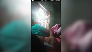 Mustached man plays with Indian wife's tits during the video call | XXX Video on AllSex.XXX